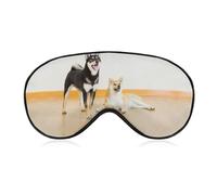 Lyfthologen Smooth Fabric Eye Mask, Shiba Inu Dog Sleep Mask, Sleeping Eye Mask with Adjustable Headband for Men, Women