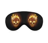 Lyfthologen Smooth Fabric Eye Mask, Skull with Flame Sleep Mask, Sleeping Eye Mask with Adjustable Headband for Men, Women
