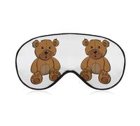 Lyfthologen Smooth Fabric Eye Mask, Teddy Bear Sleep Mask, Sleeping Eye Mask with Adjustable Headband for Men, Women