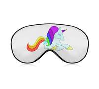 Lyfthologen Smooth Fabric Eye Mask, Unicorn Rainbow Cute Sleep Mask, Sleeping Eye Mask with Adjustable Headband for Men, Women