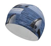 Lyfthologen Swimming Hat, Killer Whales Orca Swimming Cap, Bathing Caps for Long Short Hair