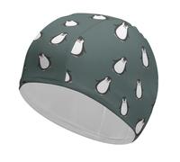 Lyfthologen Swimming Hat, Penguin Pattern Swimming Cap, Bathing Caps for Long Short Hair