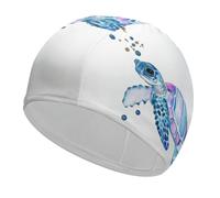 Lyfthologen Swimming Hat, Watercolor Sea Turtle Swimming Cap, Bathing Caps for Long Short Hair