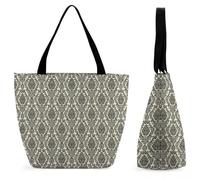 Lyfthologen Tote Bag with Zip, Baroque Beach Bag, Large Shoulder Bag for Daily, Travel
