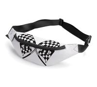 Lyfthologen Waist Bag, Checkered Flags Race Flag Bumbag, Adjustable Fanny Pack for Running Walking Hiking