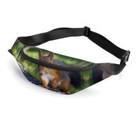 Lyfthologen Waist Bag, Cute Squirrel Bumbag, Adjustable Fanny Pack for Running Walking Hiking