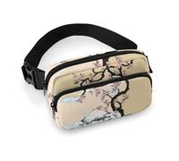 Lyfthologen Waist Bag, Fuji Mountain Cherry Tree in Japan Bumbag, Adjustable Fanny Pack for Running Walking Hiking