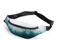 Lyfthologen Waist Bag, Glitter Blue Teal Bumbag, Adjustable Fanny Pack for Running Walking Hiking