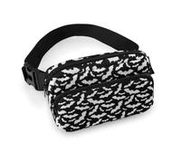 Lyfthologen Waist Bag, Halloween Bats Grey Bumbag, Adjustable Fanny Pack for Running Walking Hiking