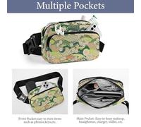 Lyfthologen Waist Bag, Japanese Pattern Bumbag, Adjustable Fanny Pack for Running Walking Hiking