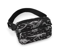 Lyfthologen Waist Bag, Jurassic Dinosaurs Bumbag, Adjustable Fanny Pack for Running Walking Hiking