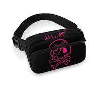 Lyfthologen Waist Bag, Pink Cute Skull Bumbag, Adjustable Fanny Pack for Running Walking Hiking