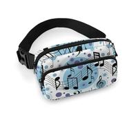 Lyfthologen Waist Bag, Polka Dot Music Note Bumbag, Adjustable Fanny Pack for Running Walking Hiking