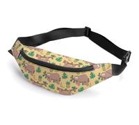 Lyfthologen Waist Bag, Sloth Banana Pineapple Bumbag, Adjustable Fanny Pack for Running Walking Hiking