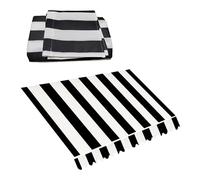 LYGBAOFUL 4x3.5m Replacement Canopy Fabric Waterproof Outdoor Patio Awning Cover Black Stripe Garden Shade Sail 20x12ft Sunshade for Balcony & Deck