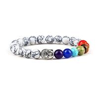 LYGBAOFUL 7 chakra healing bracelet reiki buddha beads natural tiger eye stone black lava onyx stand bracelets for women men yoga