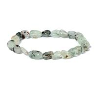 LYGBAOFUL Irregular Stone for Women Men Natural Beaded Tiger Eye Crystal Elastic Rope Bangle Jewelry Gift,8.Garnet,19cm Household (Color : 5.Prehnite, Size 21cm)