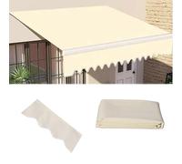 LYGBAOFUL Manual Retractable Patio Awning Replacement Fabric (Frame Not Included), 100% 280g Polyester Sunshade Cloth for Terrace Shop with Front Valance (Size: 4.5x3.5m, Brown)