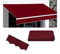 LYGBAOFUL Manual Retractable Patio Awning Replacement Fabric (Frame Not Included), 100% 280g Polyester Sunshade Cloth for Terrace Shop with Front Valance (Size: 4.5x3.5m, Brown)
