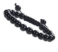 LYGBAOFUL Natural Healing Power Gemstone Crystal Beads Unisex Adjustable Macrame Bracelets