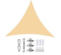 LYGBAOFUL Outdoor Waterproof Sun Shade Sail Canopy 2.4x2.4x2.4m Triangle Pergola Cover 98% UV Block Cream Color Ideal for Patio Lawn and Decking