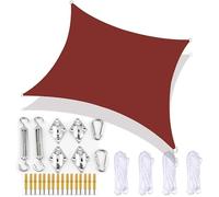 LYGBAOFUL Rectangle Sun Shade Sail Canopy with Heavy Duty Fixing Kit Waterproof UV Block Awnings for Patio 15 Washable and Sunscreen Treatment Includes 4 Tie Ropes