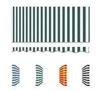 LYGBAOFUL Replacement Canopy Fabric for Awning, 12x5ft/3.5x1.5m, Green Canvas Material for 2.5m, 3.0m, 6m Folding Awnings, Sunshade Cover, Awning Replacement Fabric