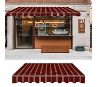 LYGBAOFUL Retractable Awning Fabric Replacement - Oxford PVC Material, Manual Patio Canopy Cover, Outdoor Garden Sunshade, Gazebo Roof, Courtyard & Veranda Protection