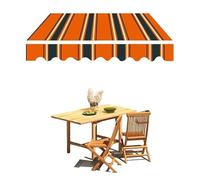 LYGBAOFUL Retractable Awning Replacement Canopy, Waterproof Polyester Fabric Sunshade for Deck, Balcony, Patio, Business, Striped, 5x3.5m Outdoor UV Protection