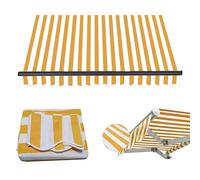 LYGBAOFUL Retractable Outdoor Canopy Fabric, 100% Waterproof Polyester, 300g, Sunshade Awning Cover, Patio Protection, Sail with Valance, 4x3.5m, UV Resistant, Shade Solution