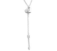 LYGBAOFUL S925 Sterling Silver Necklace Fashion Women'S Cupid Arrow Rhinestones Elegant Retro Temperament Clavicle Chain Creative Birthday Gift