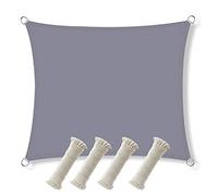 LYGBAOFUL Sun Shade Sail Waterproof Canvas Awning for Garden Rectangular 2X3m Grey Includes Rope