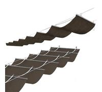 LYGBAOFUL Waterproof Retractable Sunshade Canopy for Pergola Patio & Garden - Adjustable Wave Shade Sail Awning Permeable Size: W 2.4 x L 12 m (W 7.87 x L 39 ft)