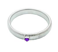 LYGBAOFUL Waterproof Stainless Steel Retro Elastic Thick Metal Bangle 18K Gold Plated Vintage Style Unisex Bracelet for Trend Fashion Jewelry