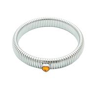 LYGBAOFUL Waterproof Stainless Steel Retro Elastic Thick Metal Bangle 18K Gold Plated Vintage Style Unisex Bracelet for Trend Fashion Jewelry