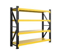 LYGBDSS 3000lbs Load Capacity,Heavy Duty 4-Tier Steel Shelving Unit,4-Tier Adjustable Industrial Storage Racks, for Warehouse,Pantry,Basement,Yellow,63x47x24in