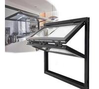 LYGBDSS Concession Window, Up Down Folding Window, Metal House Windows Replacement Vertical Flush Mount Service Windows for Kitchen,Shed Bar,Café,55x110 cm