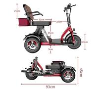LYGBDSS Foldable lightweight 3-wheel mobile scooter- Battery life up to 45 km Electric wheelchair equipment Seniors Adult Disabled Seniors Compact Travel,8AH