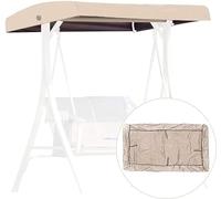 LYGBDSS Modern 3-Seater Swing Canopy Top Cover with 4 Reinforced Corner Pockets, Oxford Fabric, Beige