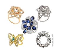 LYGGIE 5 PCS Scarf Clip, Three Rings Scarf Ring, X Shape Silk Scarf Clip Ring,Flower Butterfly Scarf Buckle, Crystal Rhinestone Scarves Clip Buckle Holder for Women