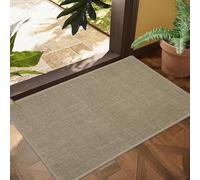 LYGLIGH Ultra Thin Indoor Door Mat, Non-Slip Natural Rubber Backing Inside Doormat, Washable, Low-Profile Entrayway Mats, Durable Dirt Trapper for Various Entrance, 35''X24'', Brown