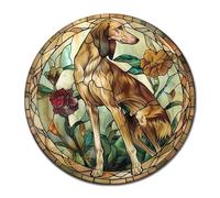 Lygond Decorative Tin Sign Elegant Saluki for Home Entries Saluki Lovers and Egyptian Themed Interiors Easy Install Rustproof Aluminum Decor Outdoor for Gift 12×12 Inches