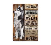 Lygond Metal Sign Tin Sign Vintage Wall Art I Am Your Friend Gift for Husky Lovers Dog Lovers Vintage Wall Art Prints Metal Garden Signs for Home Decor 12×16 Inches