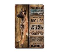 Lygond Metal Sign Tin Sign Vintage Wall Art I Am Your Friend Gift For Malinois Lovers dog lovers Vintage Wall Art Prints Tin Signs Gardening For Patio 8×12 Inches