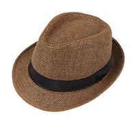 Lyguy Baby Hat, Children Kids Summer Beach Straw Hat Jazz Panama Trilby Fedora Hat Gangster Cap Outdoor Breathable Hats Girls Boys Sunhat G