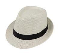 Lyguy Baby Hat, Children Kids Summer Beach Straw Hat Jazz Panama Trilby Fedora Hat Gangster Cap Outdoor Breathable Hats Girls Boys Sunhat C