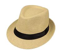Lyguy Baby Hat, Children Kids Summer Beach Straw Hat Jazz Panama Trilby Fedora Hat Gangster Cap Outdoor Breathable Hats Girls Boys Sunhat E
