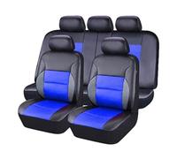 LYHH 9 PCS Leather Car Seat Covers Set, for Nissan Qashqai 3.Gen (J12) 2021 2022 2023 Waterproof Comfortable Non-Slip Easy Clean Protective Covers Interior Accessories,B Blue