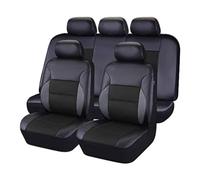 LYHH 9 PCS Leather Car Seat Covers Set, for Nissan Qashqai 3.Gen (J12) 2021 2022 2023 Waterproof Comfortable Non-Slip Easy Clean Protective Covers Interior Accessories,A Black