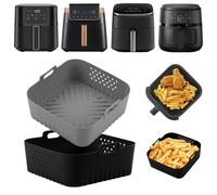 LYHOLKEER 2 PCS Air Fryer Liners Silicone,4.7-6.5L Airfryer Silicone Liners | Reusable Airfryer Silicone Liners | Heat Resistant & Odorless | Non-Stick | for Ninja 6.2L/4.7L, Tefal 5L, Chefman 5.7L